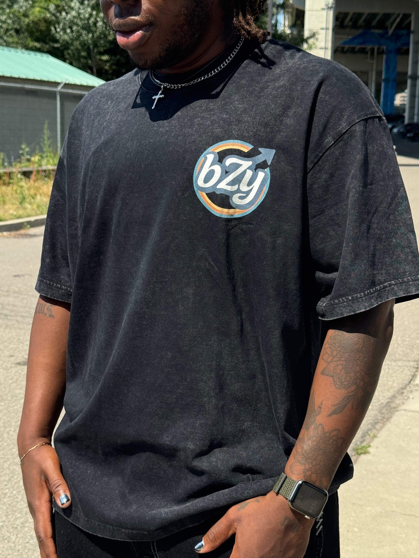 bZy Logo Acid Wash Tee